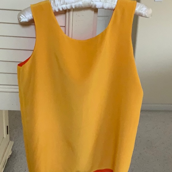 Silk top in orange on one side and reversible to yellow .  Size medium 100% silk - Picture 4 of 5